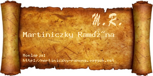 Martiniczky Ramóna névjegykártya